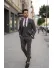 Costum barbati slim fit negru in carouri B7916 124